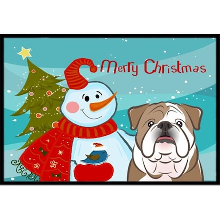 Carolines Treasures Carolines Treasures BB1839JMAT Snowman With English Bulldog Indoor & Outdoor Mat; 24 x 36 in. BB1839JMAT